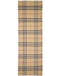 Burberry - Check Reversible Wool & Silk Scarf - Lyst