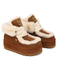 Naked Wolfe - Bambi Genuine Shearling Platform Bootie - Lyst