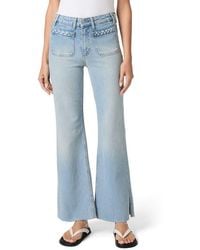 PAIGE - Sofia Braided Patch Pocket Split Hem Flare Jeans - Lyst