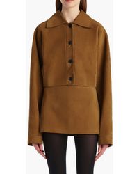 KHAITE - Sue Lambskin Suede Crop Jacket - Lyst