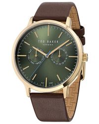 Ted Baker - Haarvin Leather Strap Watch, 42Mm - Lyst