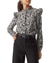 Vero Moda - Sophia Floral Print Ruffle Shirt - Lyst