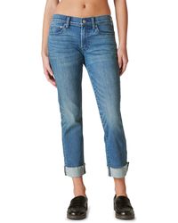 Lucky Brand - Sweet Straight Raw Hem Mid Rise Crop Straight Leg Jeans - Lyst
