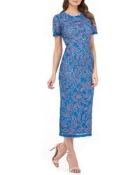 js collections soutache embroidered overlay midi dress