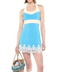 Anna Sui - Cabana Terry Halter Lace Dress - Lyst