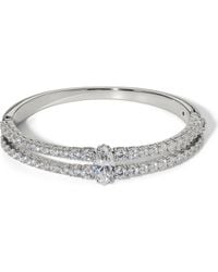 Nadri - Everleigh Cubic Zirconia Hinged Bangle Bracelet - Lyst