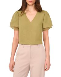 Vince Camuto - V-Neck Tulip Sleeve Chiffon Top - Lyst