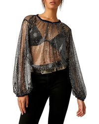 Free People - Sparks Fly Sheer Sequin Top - Lyst