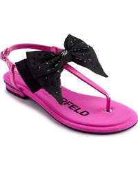 Karl Lagerfeld - Cristi Bow T-Strap Sandal - Lyst