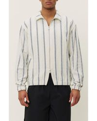 Les Deux - Stanley Stripe Cotton Dobby Zip Jacket - Lyst
