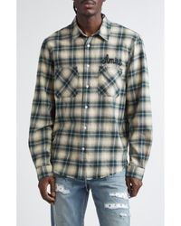Amiri - Shotgun Distressed Plaid Flannel Button-Up Shirt - Lyst