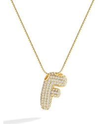 Mint & Lily - Pave Bubble Initial Necklace - Lyst