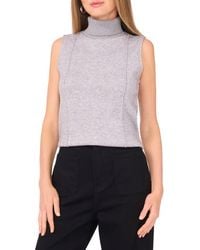 Vince Camuto - Rib Turtleneck Sleeveless Sweater - Lyst