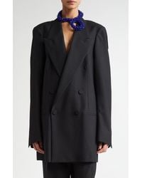 Dries Van Noten - Blink Double Breasted Oversize Wool Toile Jacket - Lyst
