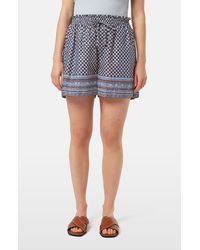 Scotch & Soda - High Waist Stripe Cotton Blend Drawstring Shorts - Lyst