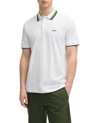 BOSS - Paddy Tipped Cotton Polo - Lyst