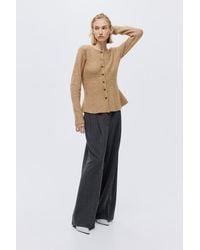 H&M - Rib-Knit Peplum Cardigan - Lyst