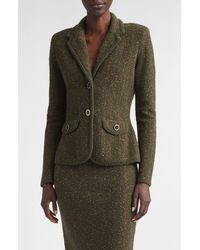 St. John - Cotton & Wool Blend Tweed Sweater Jacket - Lyst
