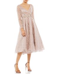 Mac Duggal - Lace Long Sleeve Fit & Flare Cocktail Dress - Lyst