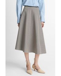 Vince - Houndstooth Plaid Asymmetric Wool Blend Skirt - Lyst