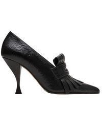 Burberry - Embossed Cameo Fringe Pumps - Lyst