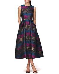 Kay Unger - Faye Jacquard Fit & Flare Dress - Lyst