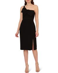 Adrianna Papell - One-shoulder Crepe Knit Cocktail Dress - Lyst