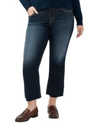 Silver Jeans Co. - Suki Curvy Raw Hem Mid Rise Kick Flare Jeans - Lyst