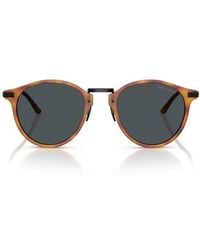 Armani - 51Mm Round Sunglasses - Lyst