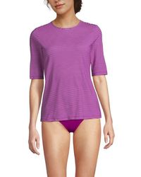 Lands' End - Elbow Sleeve Relaxed Upf 50 Rash Guard - Lyst