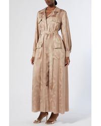 Marina Rinaldi - Ottimo Fan Jacquard Long Sleeve Shirtdress - Lyst