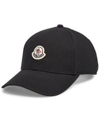 Moncler - Logo Patch Cotton Gabardine Baseball Cap - Lyst
