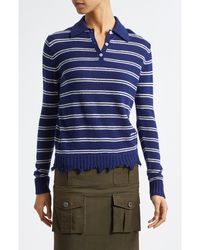 ShuShu/Tong - Deconstructed Stripe Wool Polo Sweater - Lyst