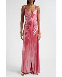 Ramy Brook - Kade Metallic Ruched Gown - Lyst