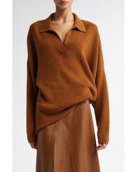 FFORME - Louise Merino Wool & Cashmere Rib Polo Sweater - Lyst