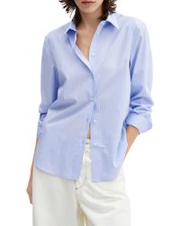 Mango - Oversize Long Sleeve Button-up Shirt - Lyst