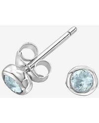 Dower & Hall - 3Mm Aquamarine Dewdrop Studs - Lyst