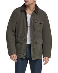 Levi's - Cotton Canvas Field Jacket With Corduroy Collar - Lyst