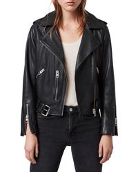 AllSaints Balfern Leather Biker Jacket - Black