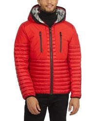 Pajar - Finn Lightweight Mixed Media Puffer With Fixed Hood - Lyst