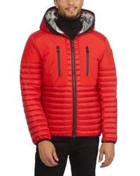 Pajar - Finn Lightweight Mixed Media Puffer With Fixed Hood - Lyst