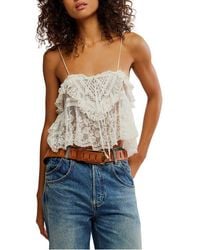Free People - Sofia Embroidered Mesh Tank Top - Lyst