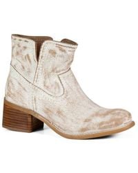 Diba True - Walnut Grove Distressed Leather Pull-On Western Bootie - Lyst
