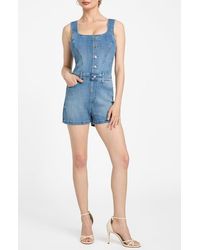Guess - Sunni Sleeveless Stretch Denim Romper - Lyst