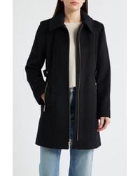 Michael Kors - Front Zip Wool Blend Coat - Lyst