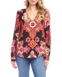 Karen Kane - Medallion Floral Crepe Top - Lyst