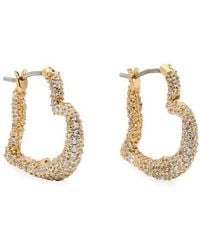 Kate Spade - Amour Pavé Heart Huggie Hoop Earrings - Lyst