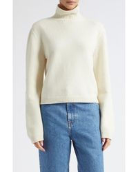 Rohe - Statement Shoulder Wool & Cashmere Crop Turtleneck Sweater - Lyst