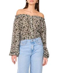 Two By Vince Camuto - Floral Off The Shoulder Button-Up Top - Lyst