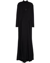 Mugler - Asymmetric Illusion Inset Long Sleeve Stretch Crepe Gown - Lyst